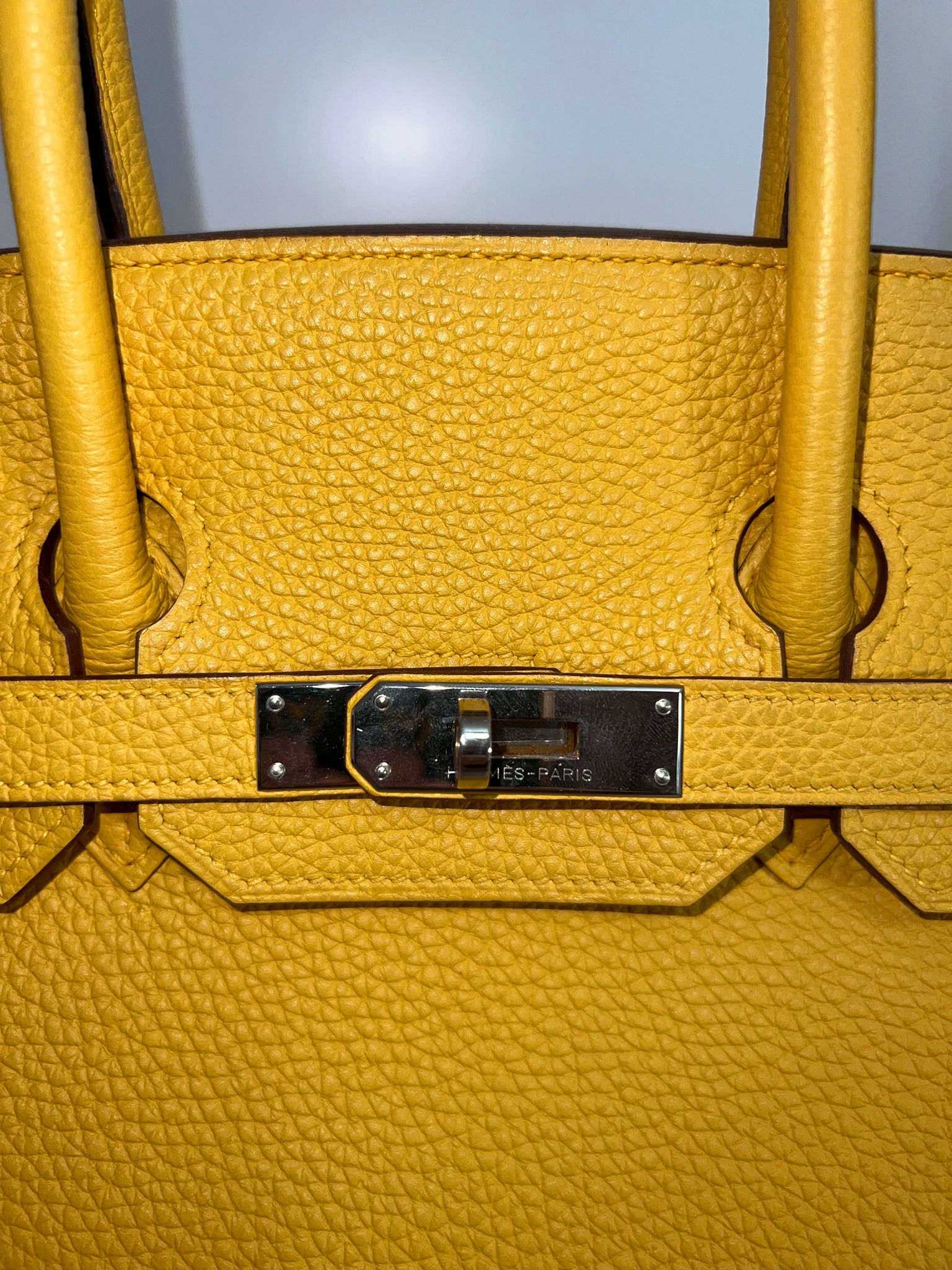 Hermes 35cm Soleil Clemence Leather Birkin Bag with Palladium, Lot #58048