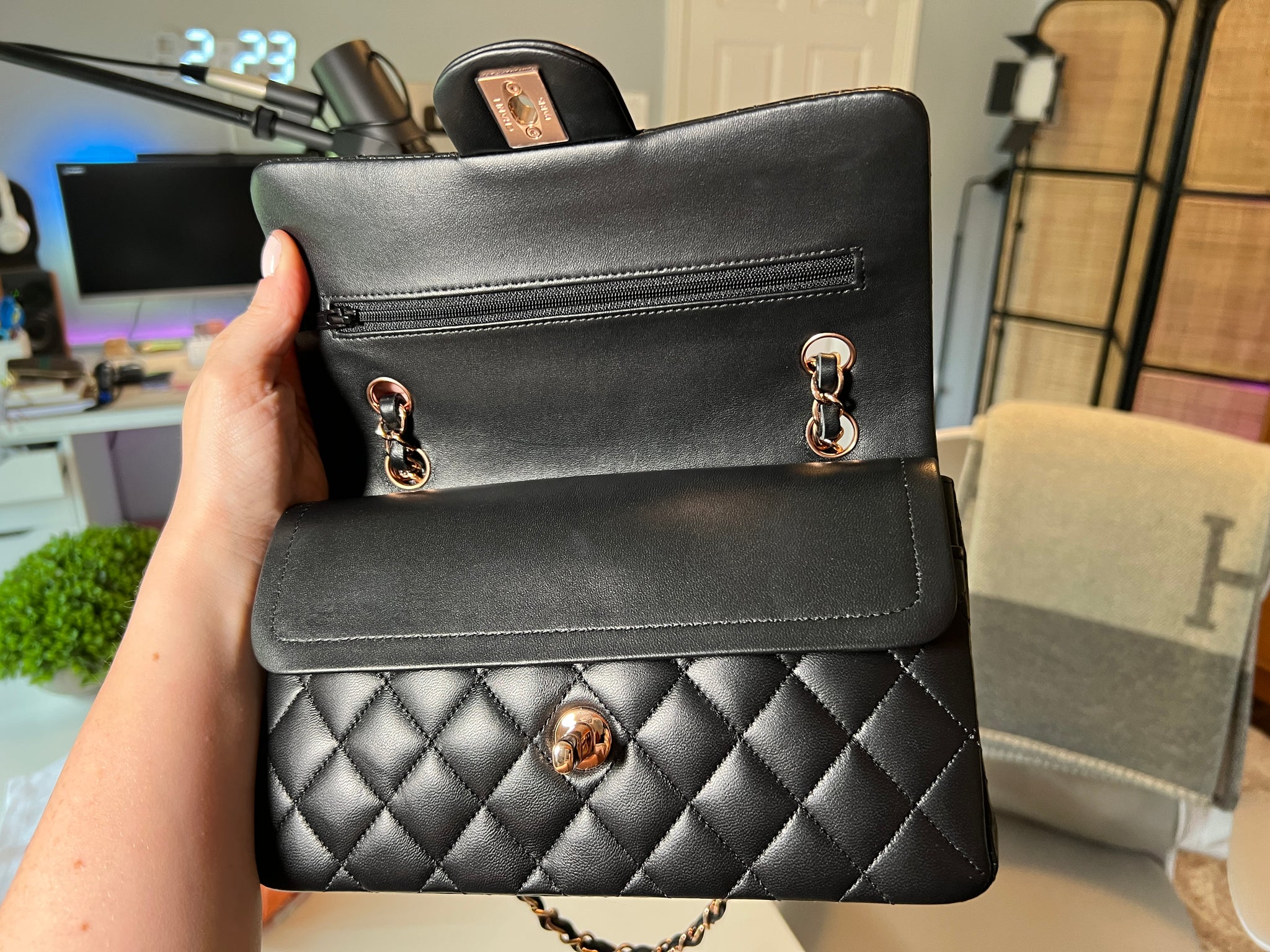 RARE Chanel Classic Flap Small - Black Lambskin, Rose Gold Hardware – Shop  Kristina B